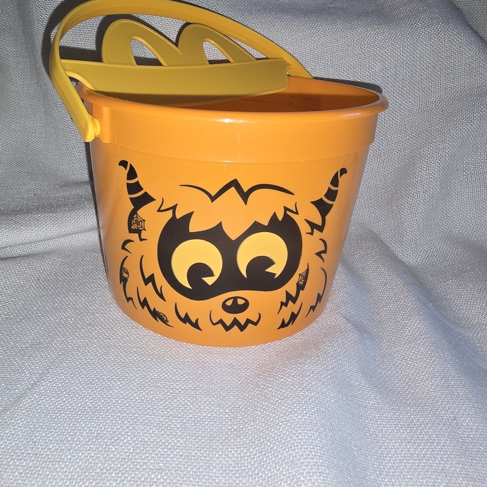 McDonald's 2024 Happy Meal BOO Pail Bucket in Lively Orange with Black Graphics